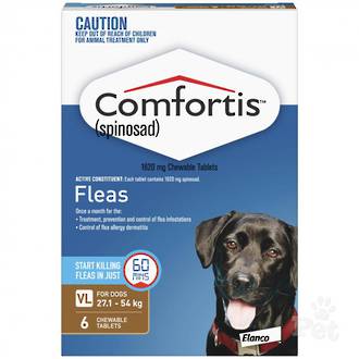 Comfortis Chewable Flea Treatment for Very Large Dogs (Brown / 6 chewables)